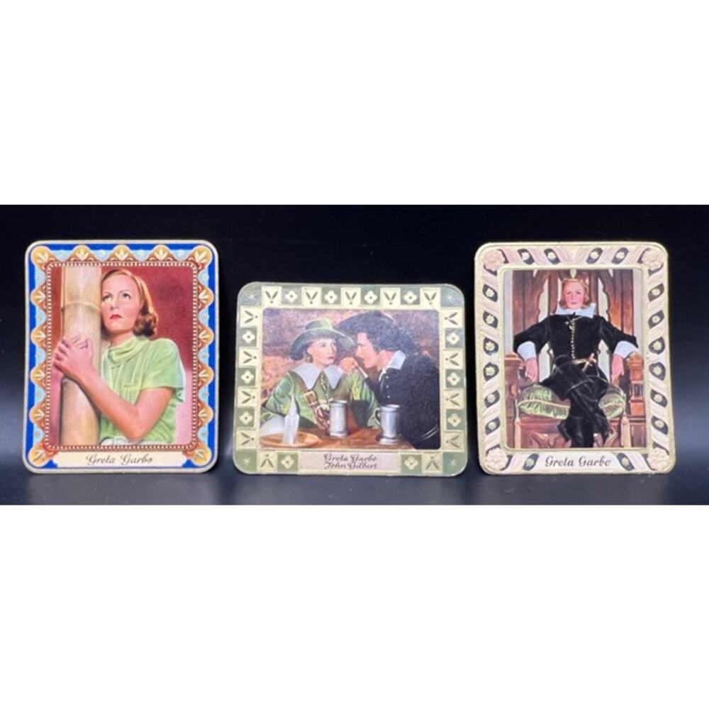 3 Rare 1934 Garbaty Greta Garbo Card Tobacco Cigarette Moderne Schonheitsgalerie